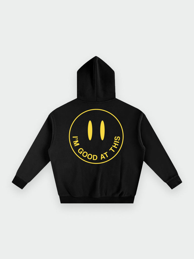 smile hoodie – black
