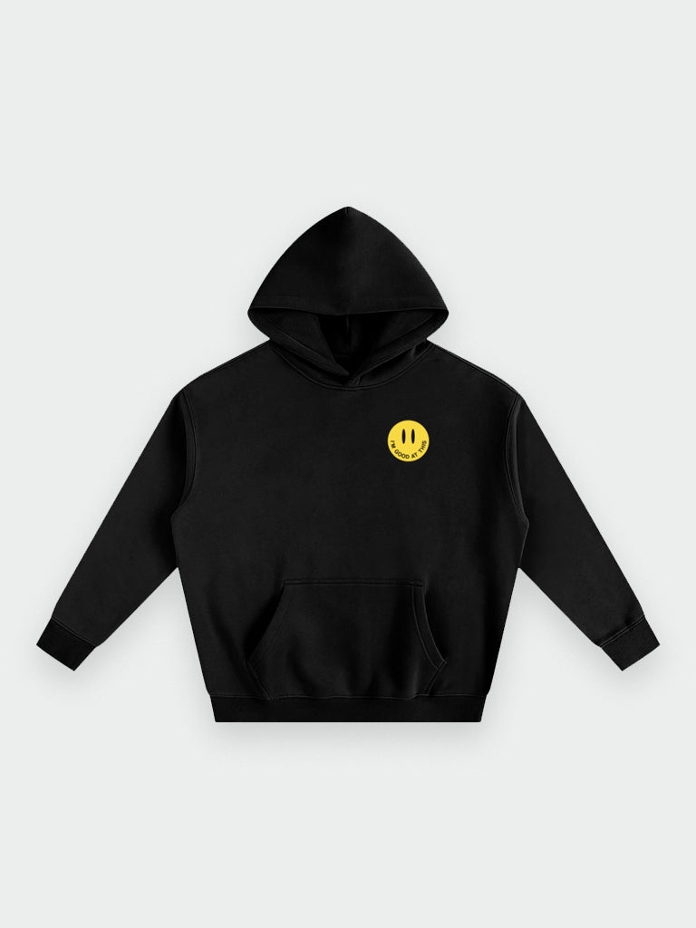 smile hoodie – black