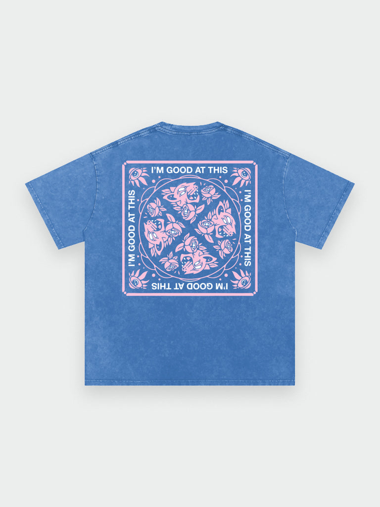 snow cats tee – sky blue