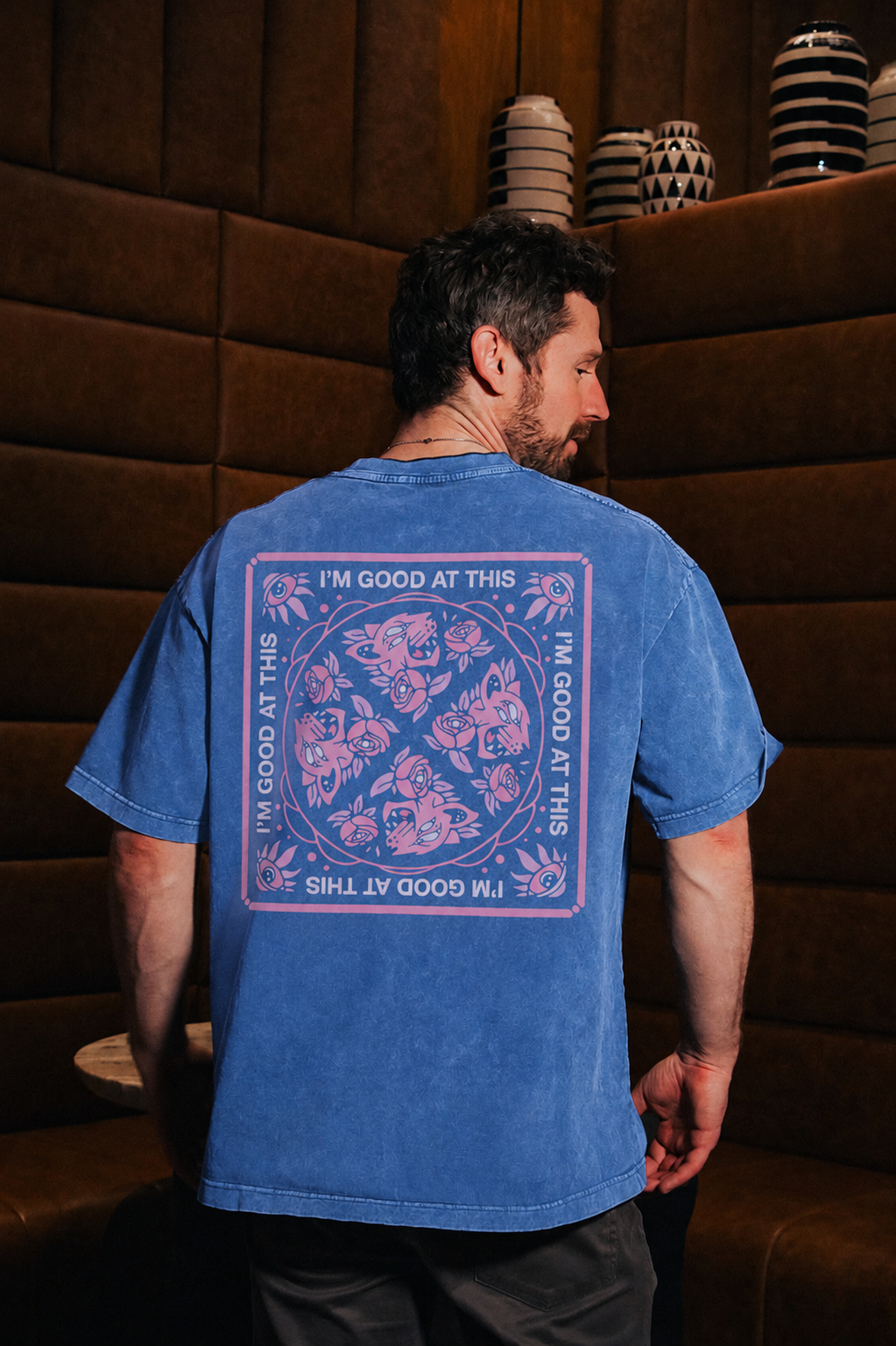 snow cats tee – sky blue