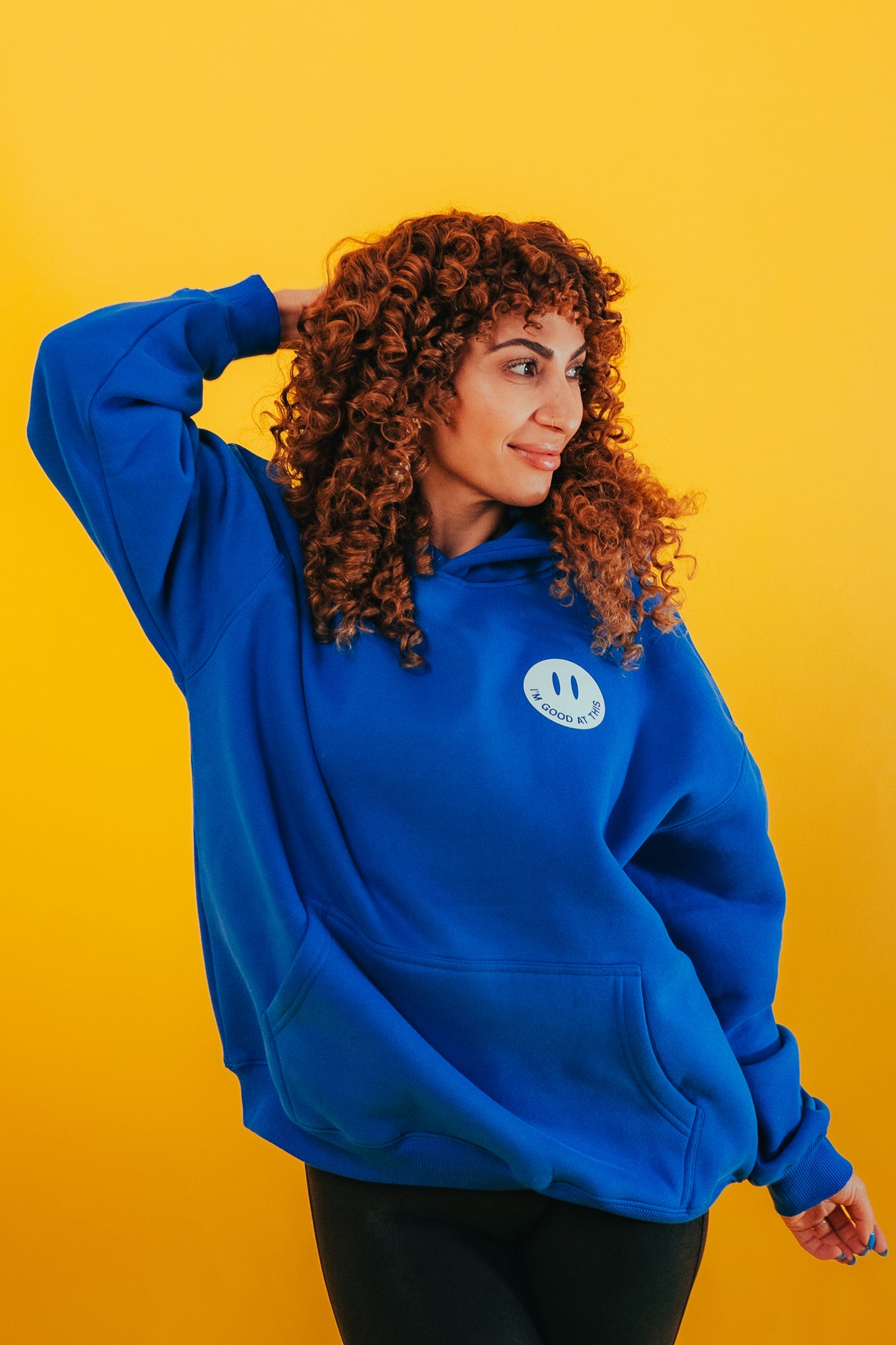 smile hoodie – royal blue