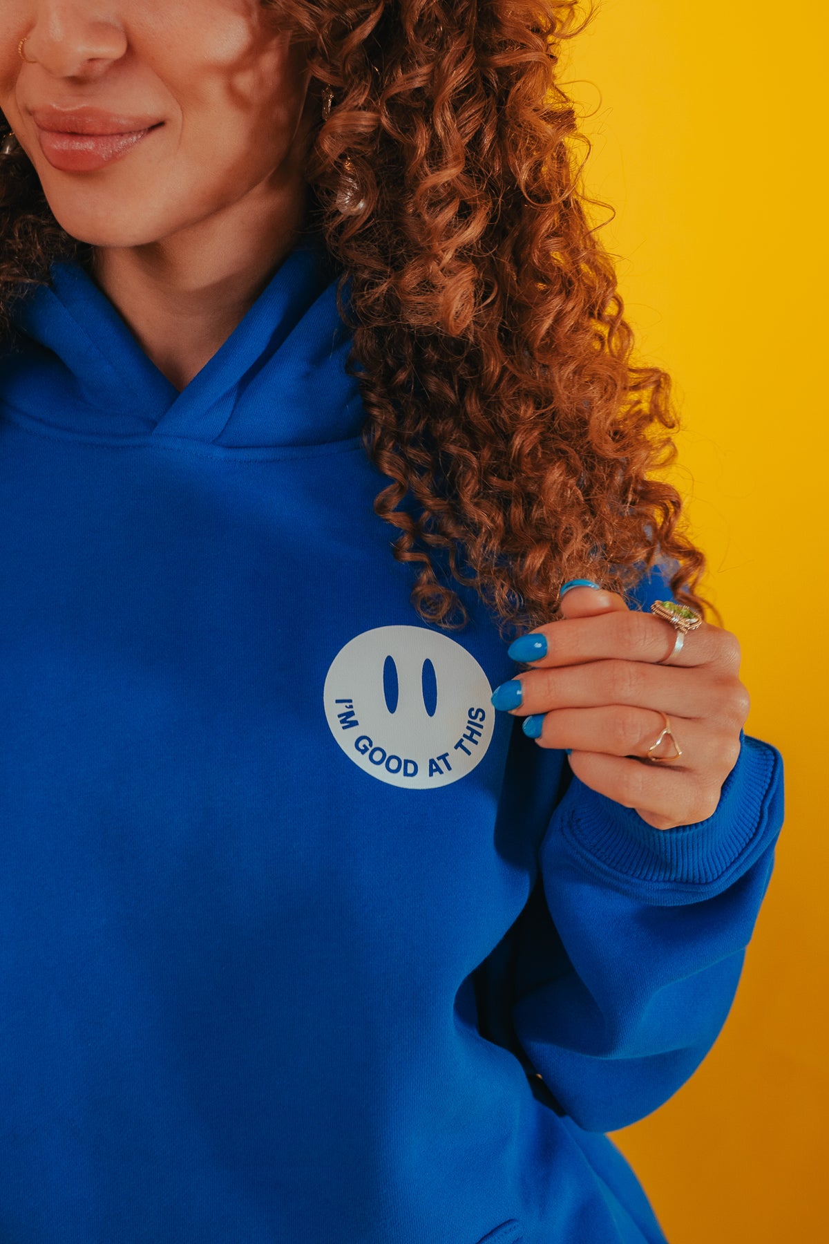 smile hoodie – royal blue